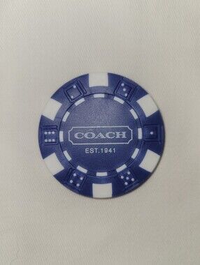 Coach Blue and White Branded Poker Chip